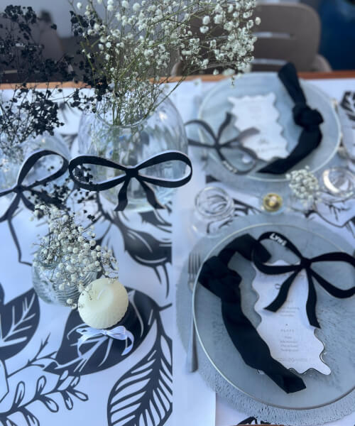 decoration anniversaire blanc et noir